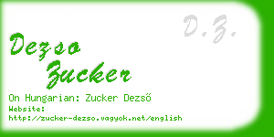 dezso zucker business card